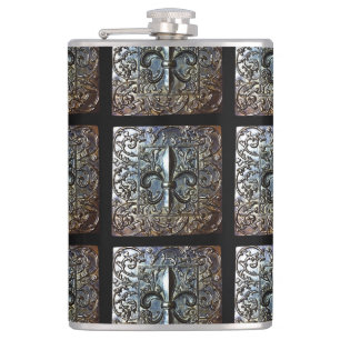 FLEUR DE LIS DESIGNER HIP FLASK