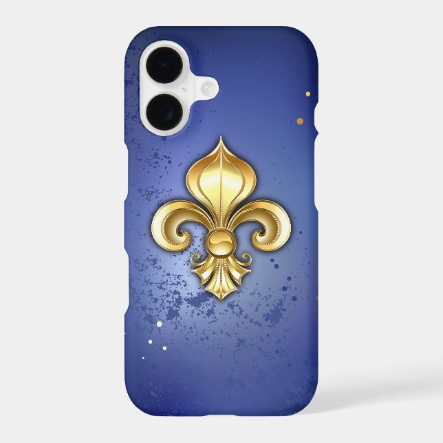 Fleur de lis dorée sur fond bleu (Verso)
