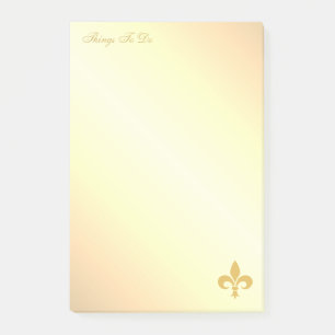 Fleur de lis dorée sur Post-it dégradé or