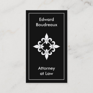 Fleur de Lis Ebony Business Cards