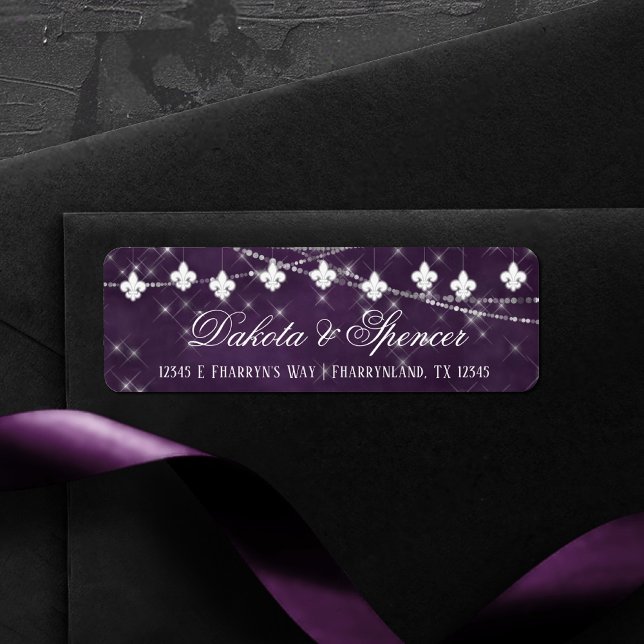 Fleur de Lis Eggplant Purple Lights | Plum Address (Creator Uploaded)