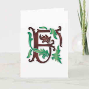 Fleur-de-lis F Monogram Holiday Card