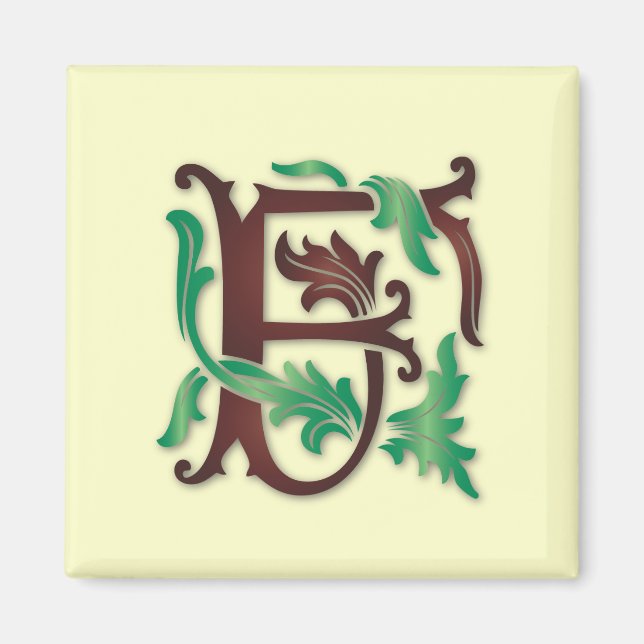 Fleur-de-lis F Monogram Magnet (Front)