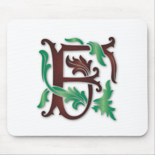 Fleur-de-lis F Monogram Mouse Pad