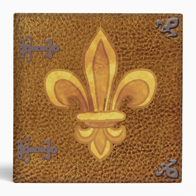 Fleur De Lis Famille Crest Nom Classeur (Devant)