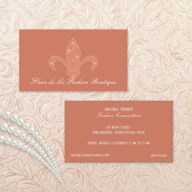 Fleur de Lis Fashion Boutique Business Card (Creator Uploaded)