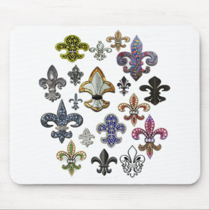 Fleur De Lis Flor New Orleans Jewel Sparkle Mouse Pad