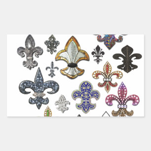 Fleur De Lis Flor  New Orleans Jewel Sparkle Sticker