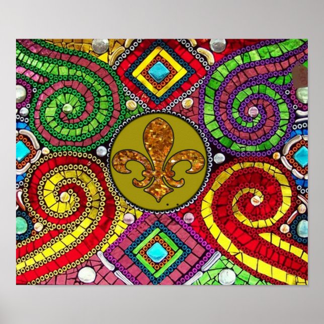Fleur De Lis Flor  New Orleans Poster (Front)