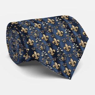 Fleur-de-Lis Floral Pattern Tie