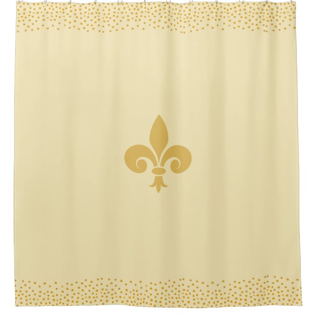Fleur_de_Lis Flower & Gold Confetti on Golden (Front)