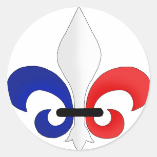 Fleur de lis France flag colours Classic Round Sticker