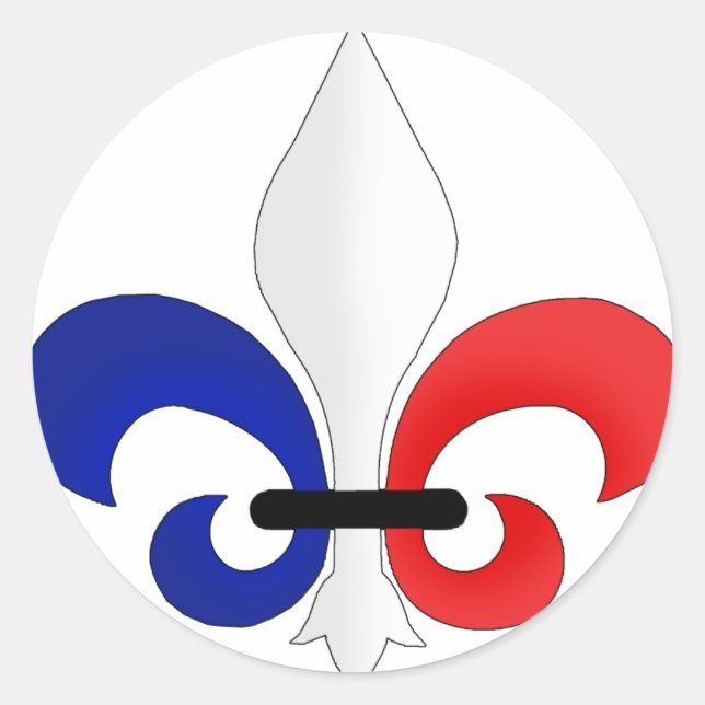 Fleur de lis France flag colours Classic Round Sticker (Front)
