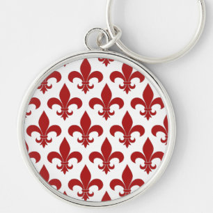 Fleur de lis French Red Keychain