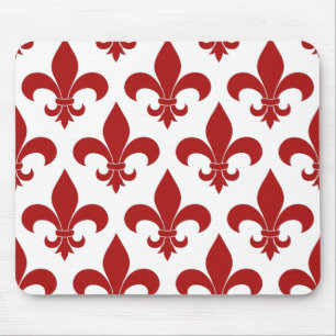 Fleur de lis French Red Symbolic Mouse Pad