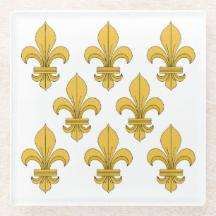 Fleur-de-lis Glass Coaster