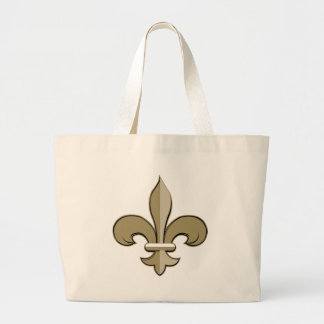 Fleur de lis - Gold and black Large Tote Bag