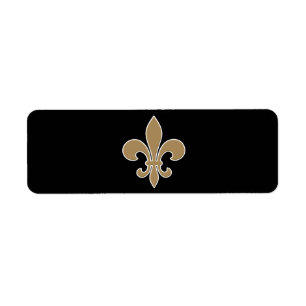 Fleur de Lis Gold avec contour blanc et noir