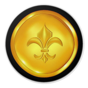 Fleur De Lis Gold Drawer Pulls - SRF