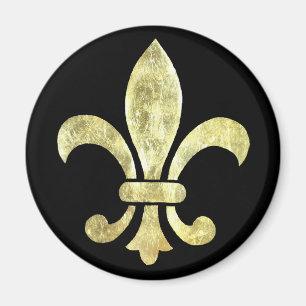 Fleur de Lis Gold Leaf Magnet