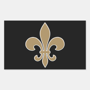Fleur de Lis Gold with White and Black Outline Sticker