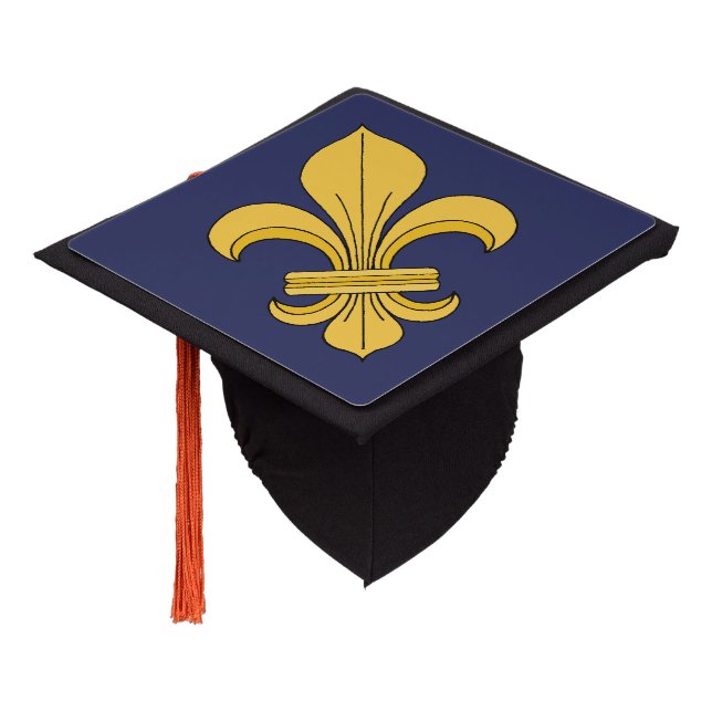 Fleur-de-lis Graduation Cap Topper (Angled)