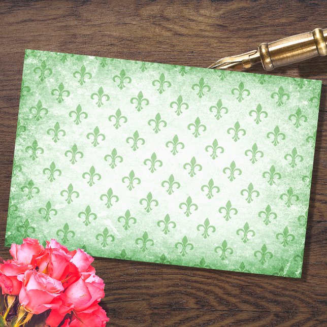Fleur De Lis Green Decoupage Paper (Creator Uploaded)