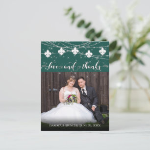 Fleur de Lis Green Lights   Photo Love and Thanks Postcard