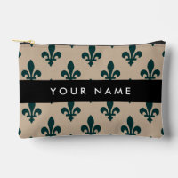 Fleur de Lis, Green on Beige, Royal, Your Name