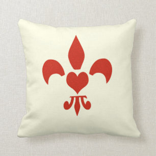 Fleur de Lis Heart Throw Pillow