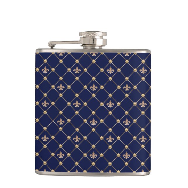 Fleur de Lis Hip Flask (Front)