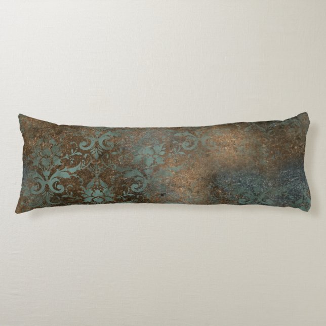 Fleur De Lis in a Rusty Background Body Pillow (Front)