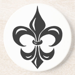 Fleur de Lis - in Black Coaster