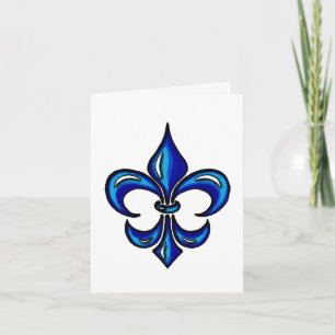 Fleur de Lis in Blue Card