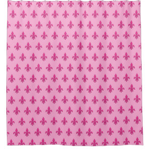 Fleur de Lis in Fuchsia Pink on Light Pink