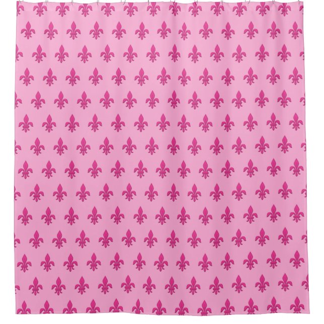 Fleur de Lis in Fuchsia Pink on Light Pink (Front)