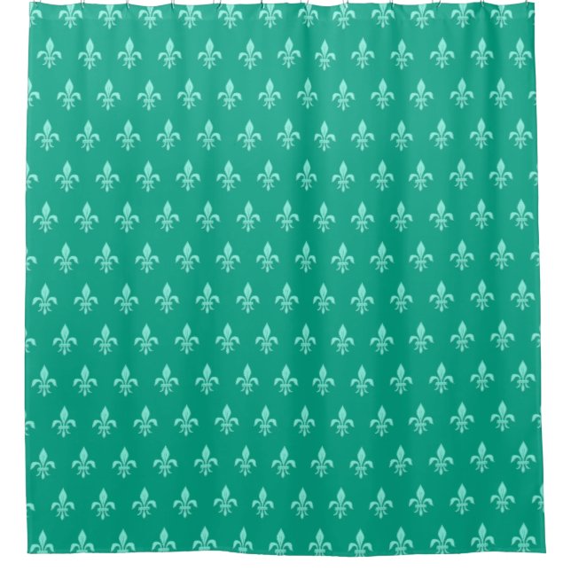 Fleur de Lis in Light Aqua on Turquoise (Front)