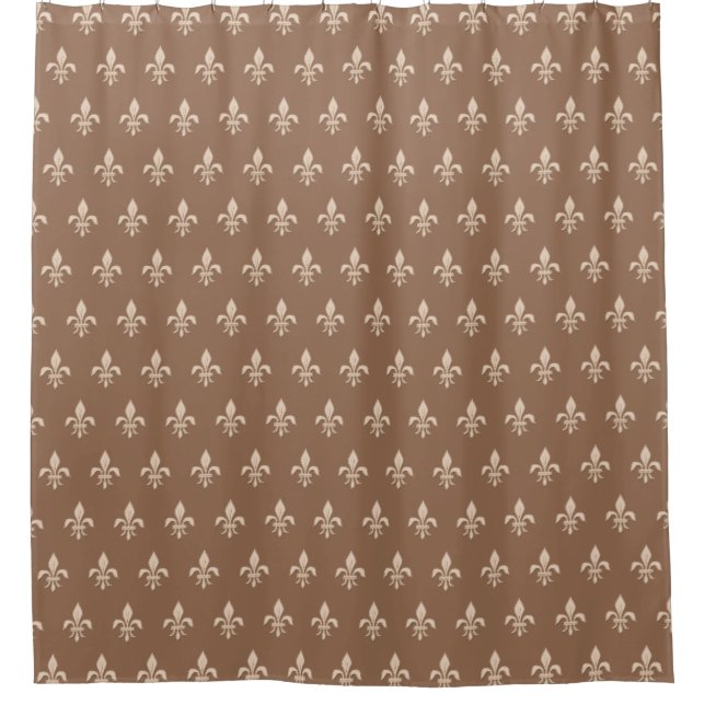 Fleur de Lis in Light Beige on Taupe Tan (Front)
