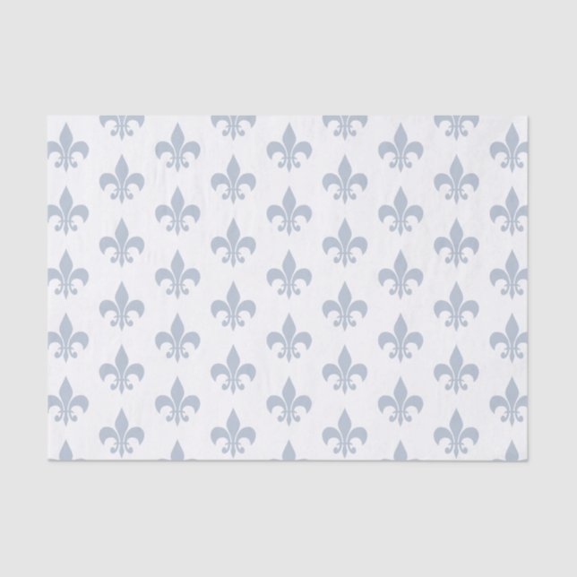 Fleur De Lis in Slate Blue Tissue Paper (Front)