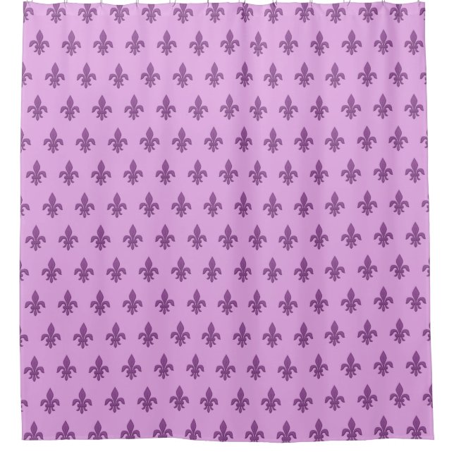 Fleur de Lis in Violet Purple on Lavender (Front)