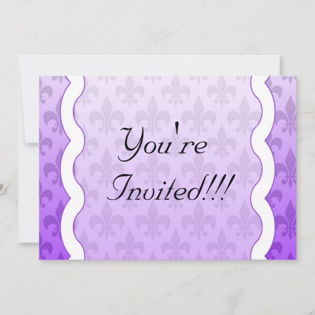 Fleur De Lis Invitation - Purple (Front)