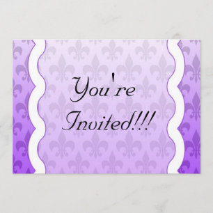 Fleur De Lis Invitation - Purple