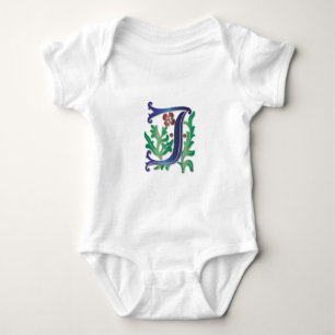 Fleur-de-lis J Monogram Baby Bodysuit