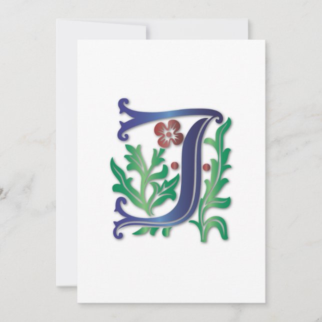 Fleur-de-lis J Monogram Invitation (Front)