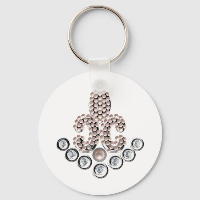 Fleur De Lis-jewelled Keychain (Front)