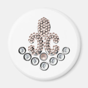 Fleur De Lis-jewelled Magnet