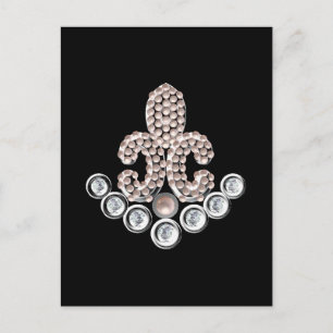 Fleur De Lis-jewelled Postcard