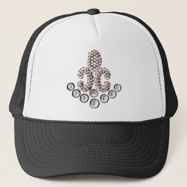Fleur De Lis-jewelled Trucker Hat (Front)
