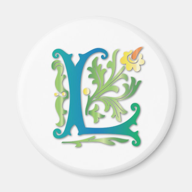 Fleur-de-lis L Monogram Magnet (Front)