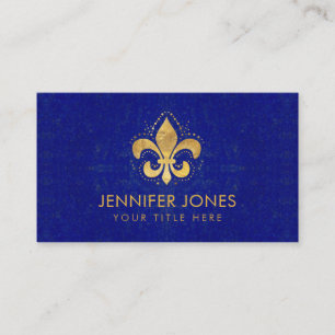 Fleur-de-lis  - Lapis Lazuli and Gold Business Card